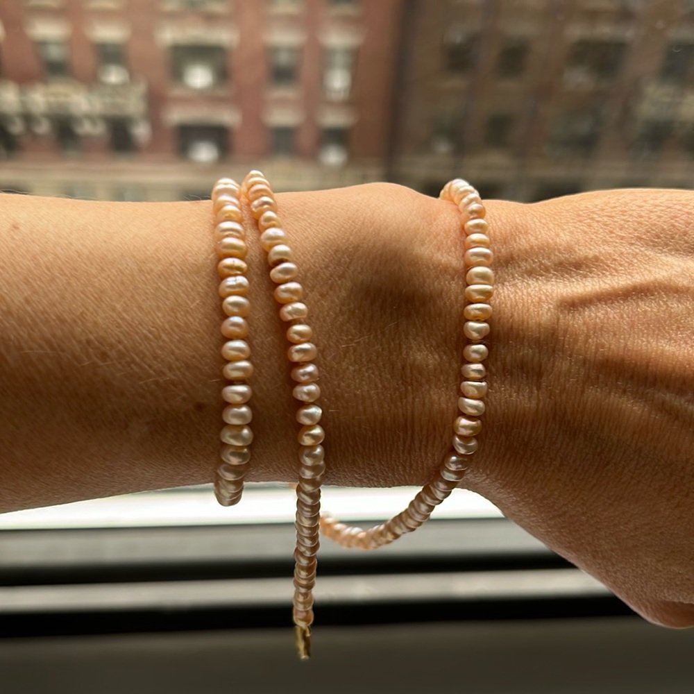 Light pink Japanese water pearl necklace